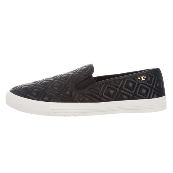 Tory Burch Black Jesse Diamond Quilted Leather Slip on Sneaker - 8.5 - Picture 1 of 12